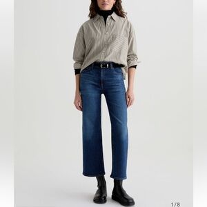 AG Saige Wide Leg Jeans in Dark Blue Wash - Women